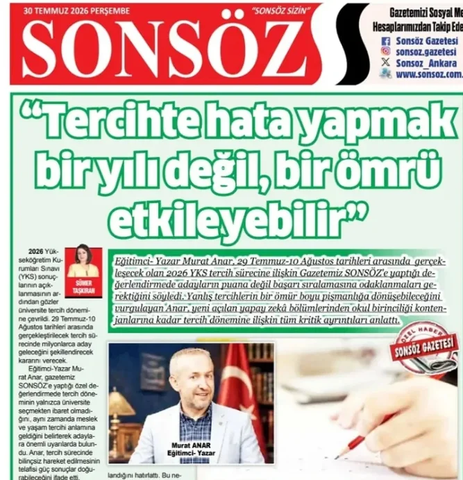 Puan Değil Başarı Sırasına Göre Tercih Yapın